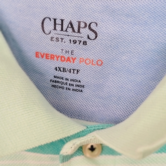 Chaps Ralph Lauren Striped Short Sleeve Golf Polo Shirt Mens Size 4XB 4XL BIG - Picture 4 of 5